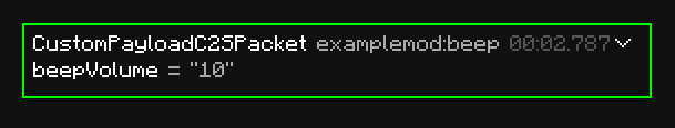 examplemod:beep packet in the dump viewer