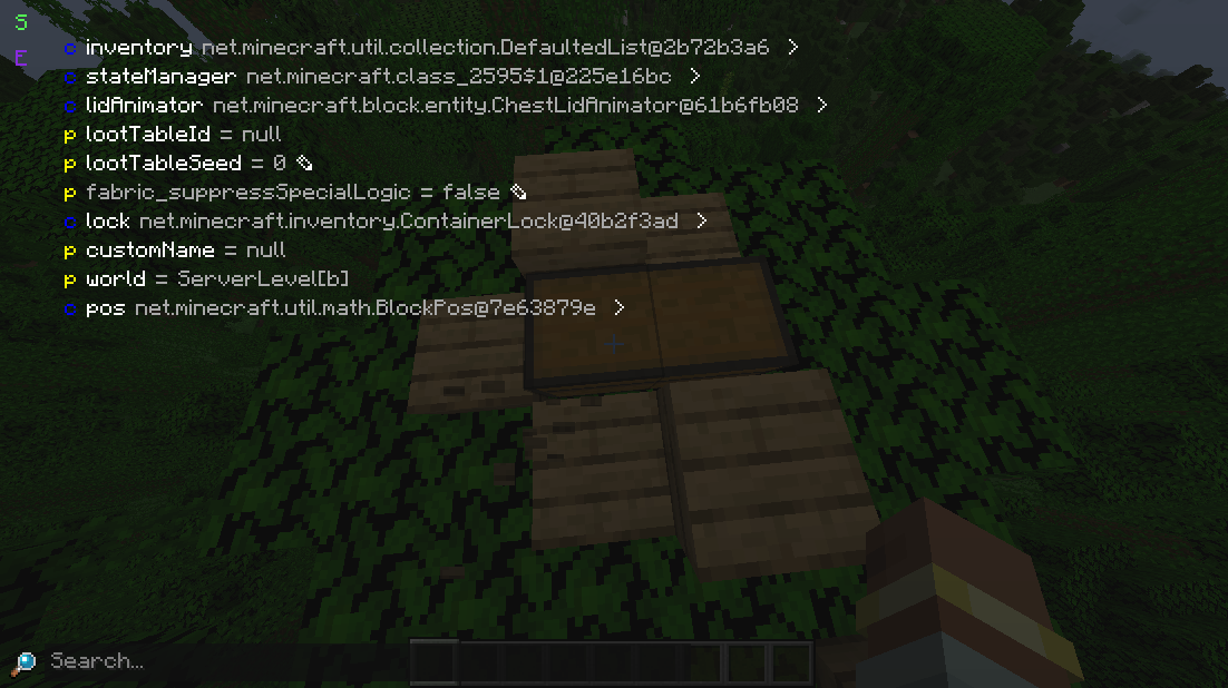 entity inspector inspecting an chest