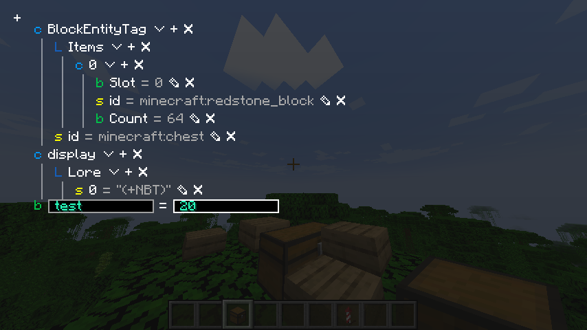 to-be-created tag with key 'test' and value 20 of type byte