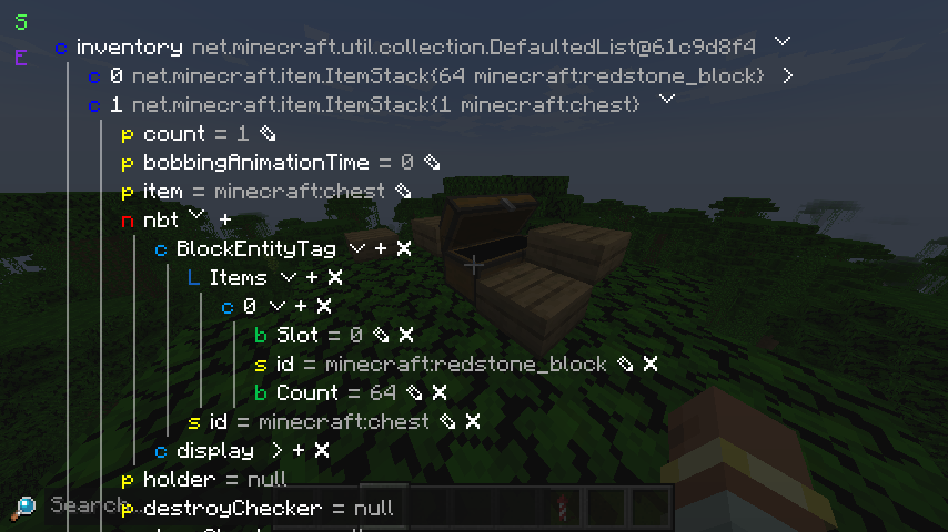 nbt island under the ItemStack#nbt field in the field inspector