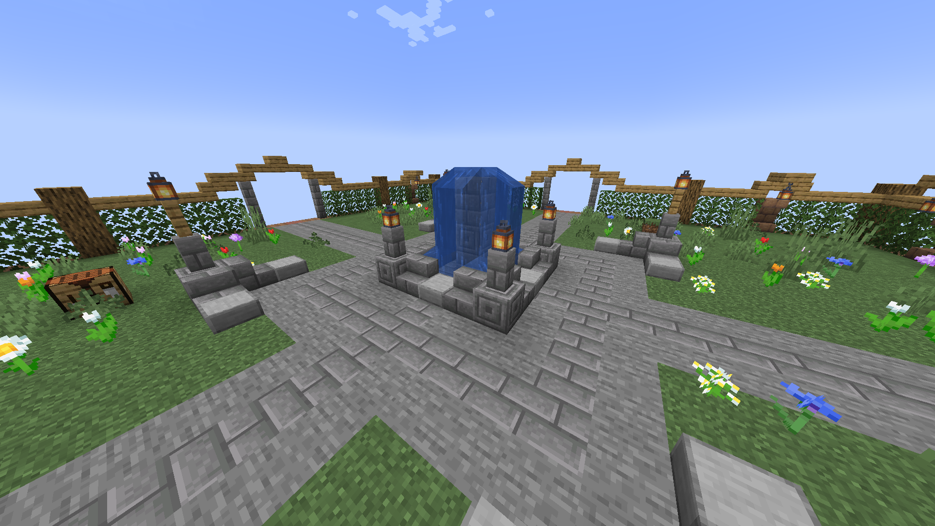 a stone-brick well in minecraft