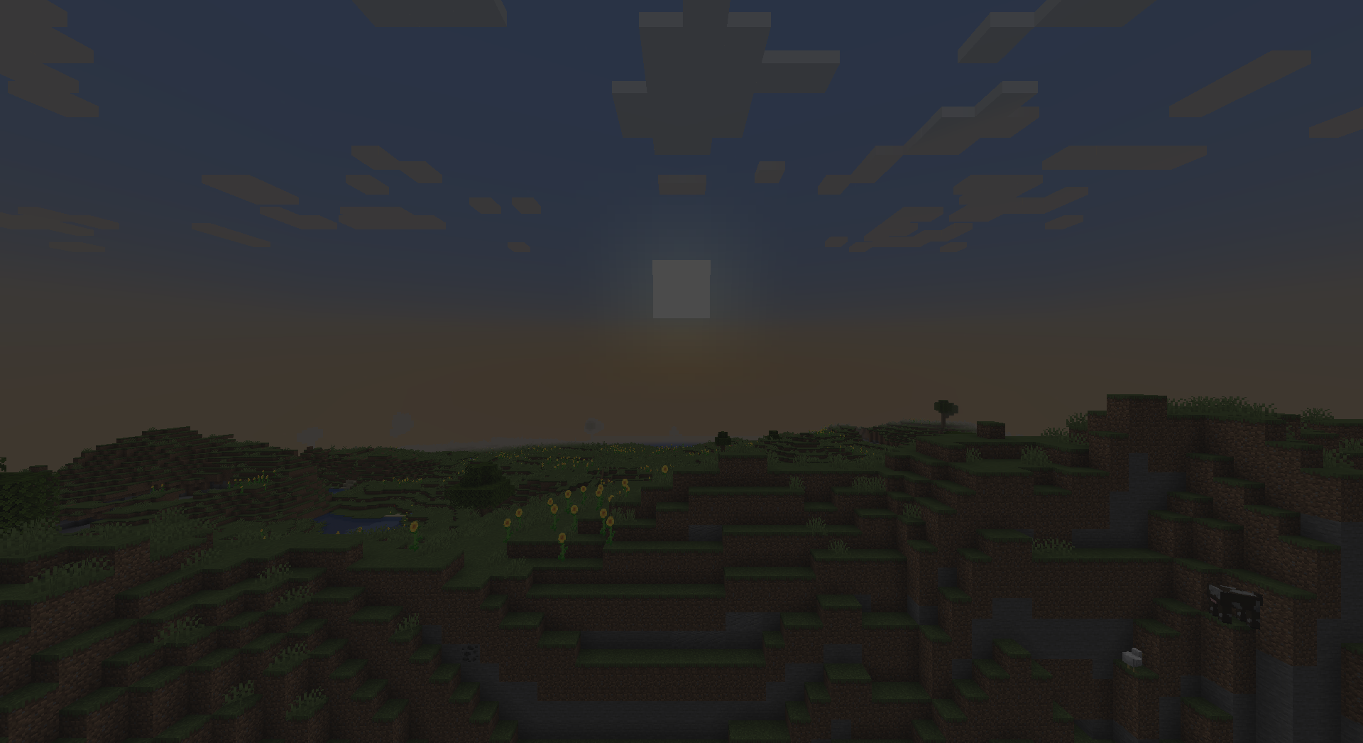 a screen with a dark translucent background